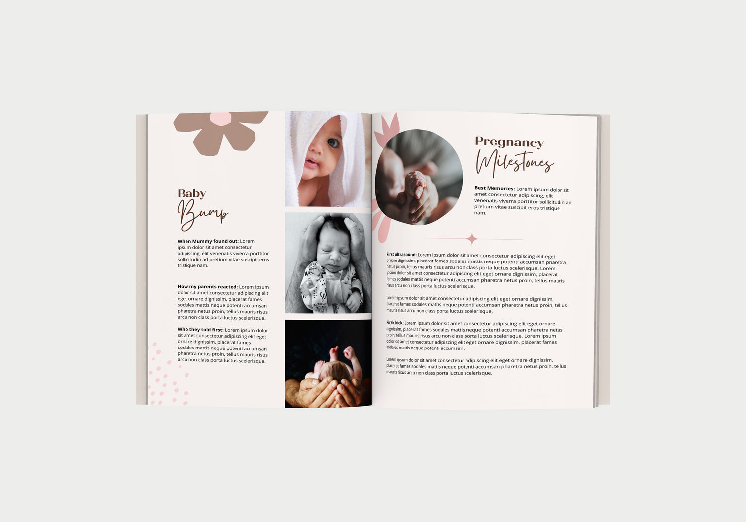 Dujourbaby girl baby book pregnancy pages