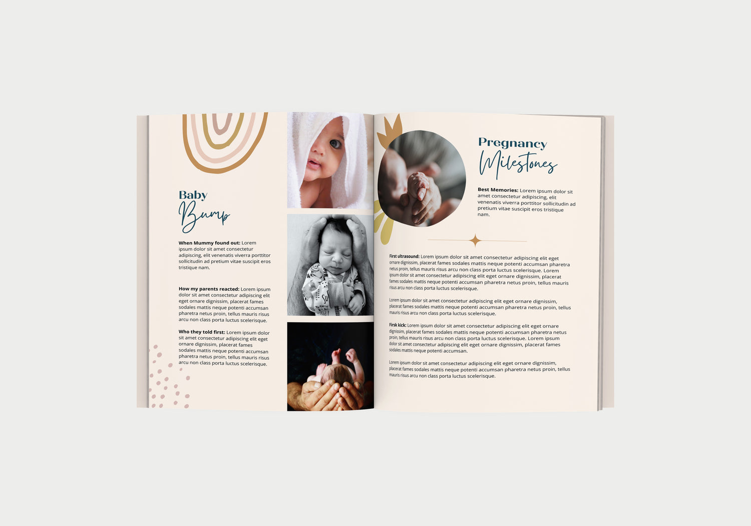 Dujourbaby boho theme baby book pregnancy pages