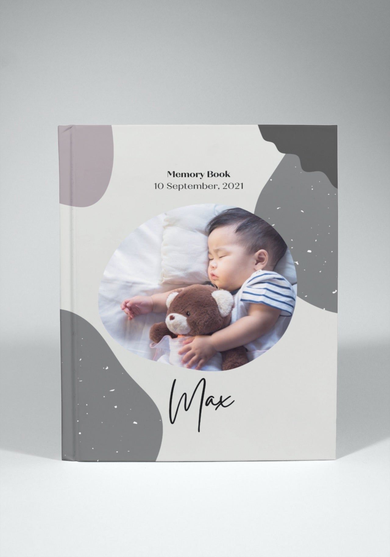 Baby book gender neutral unisex design nordic style