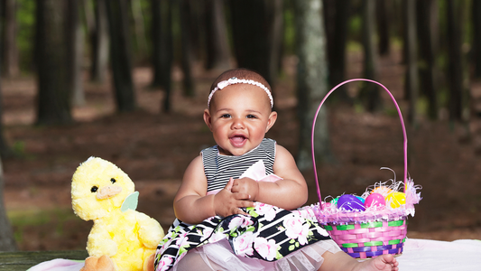 cute baby's first easter photoshoot