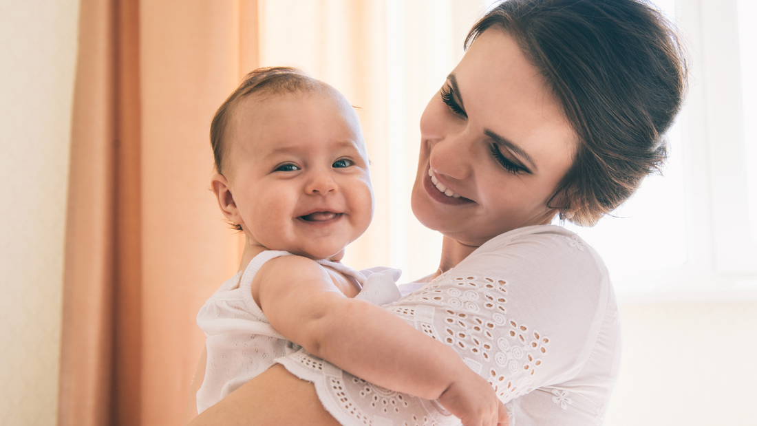 Mom holding baby