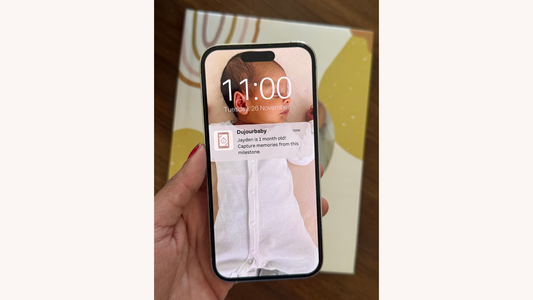screenshot of digital baby memory book app