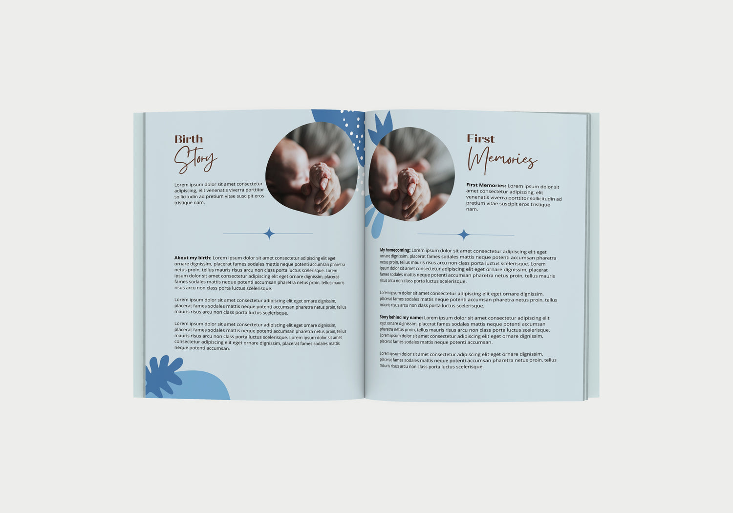 Dujourbaby boy theme baby book birth pages 