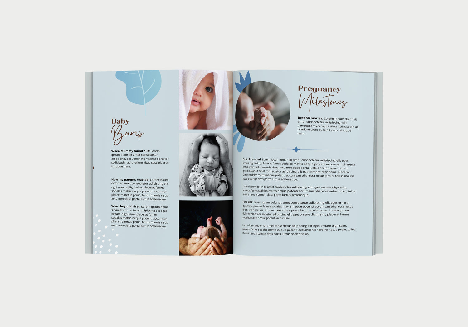 Dujourbaby boy theme baby book pregnancy pages 